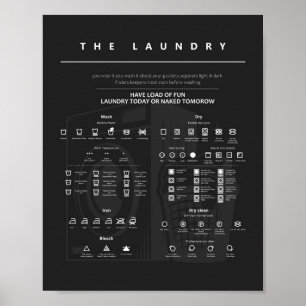 Laundry Symbols Print, Value Poster Paper (Matte)
