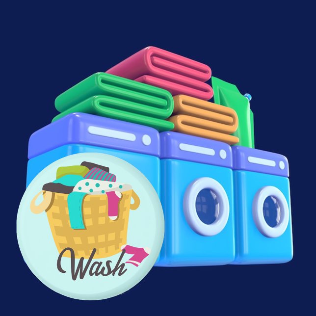 Laundry Wash Basket Full of Clothes Magnet (Creator Uploaded)