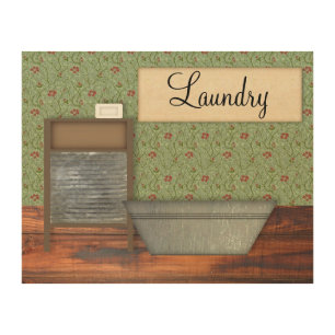 Laundry Wood Canvas