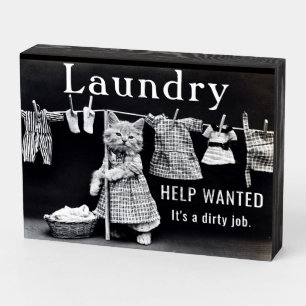 Laundry Wooden Box Sign