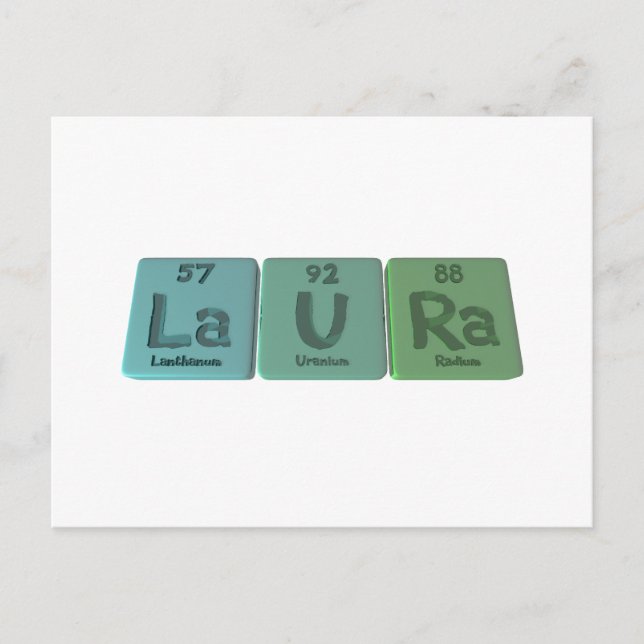 Laura  as Lanthanum Uranium Radium Postcard (Front)