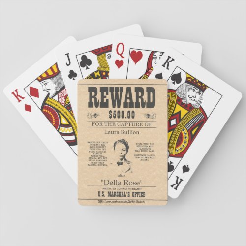 Laura Bullion aka Della Rose Reward Poster Poker Cards