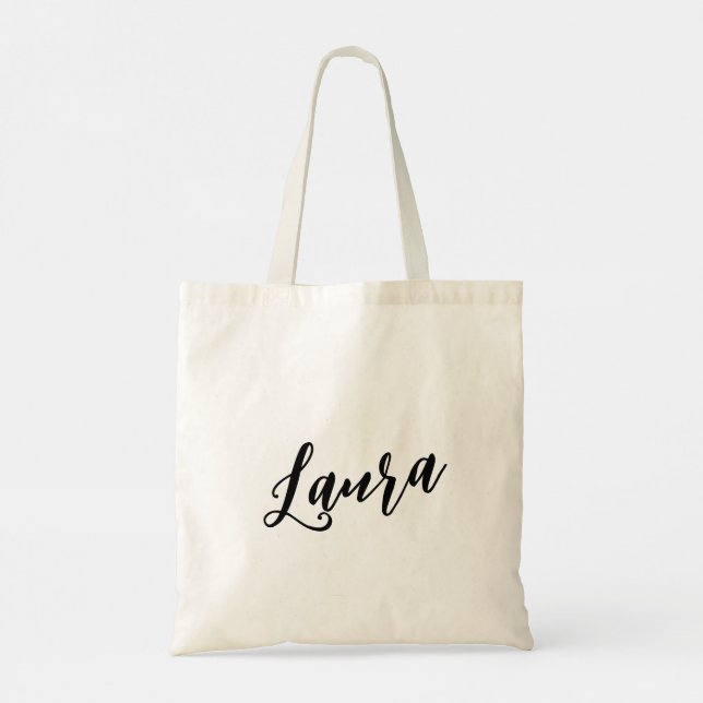 Laura Custom Script Design Tote Bag (Back)