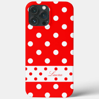 Laura - Cute Polka Dots With Your Name - iPhone 13 Pro Max Case