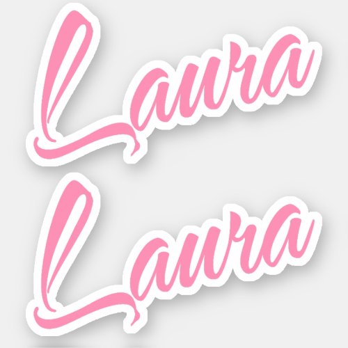 Laura Decorative Name in Pink x2 Sticker