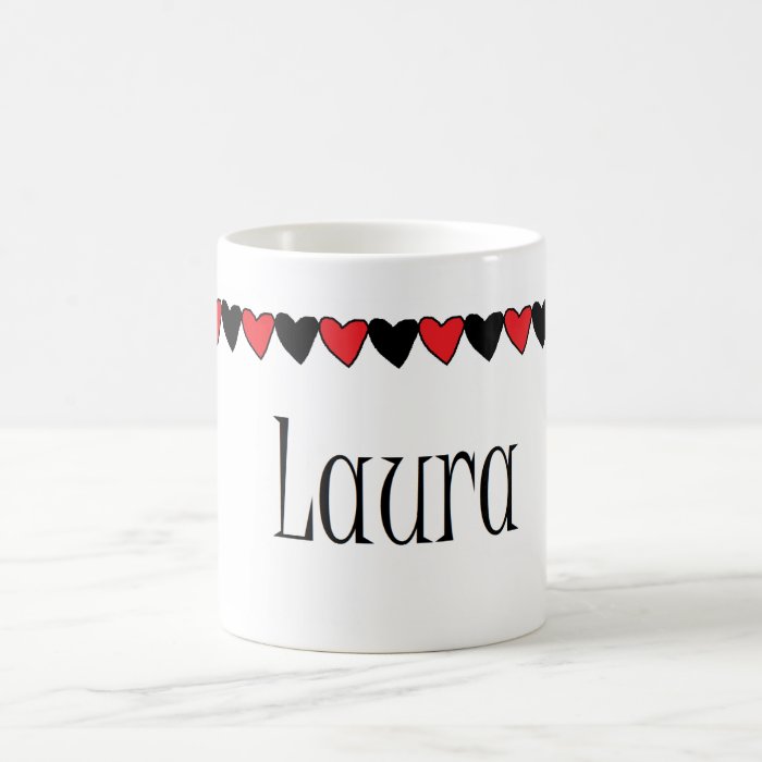 Laura Hearts Name Mugs