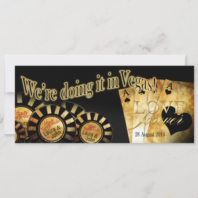 Laura & John Las Vegas Deluxe Wedding Invitation (Front)