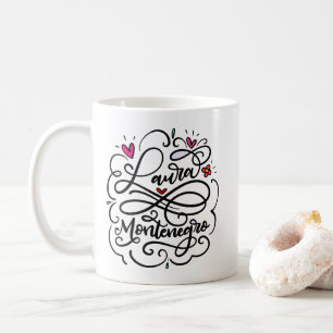 Laura Montenegro, Hand Lettered Coffee Mug