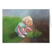 "Laura" oil painting-little girl picking flowers (Front Horizontal)