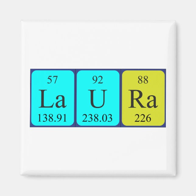 Laura periodic table name magnet (Front)