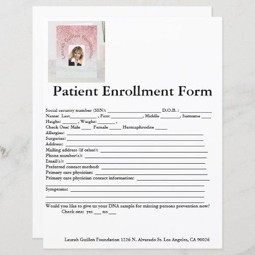 Laurah Guillen Foundation Patient Enrollment Form