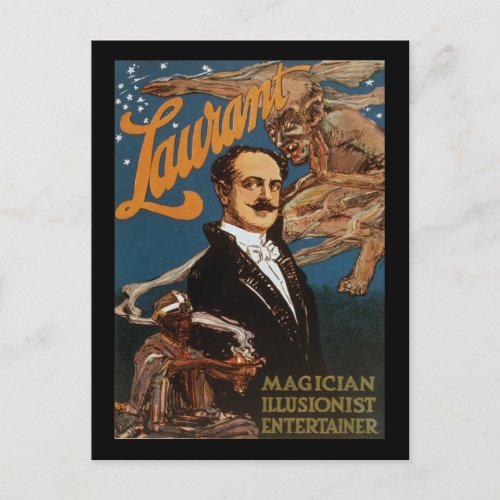 Laurant magician illusionist entertainer postcard