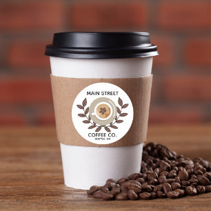 Laurel and Coffee Cup Small Business Sticker
