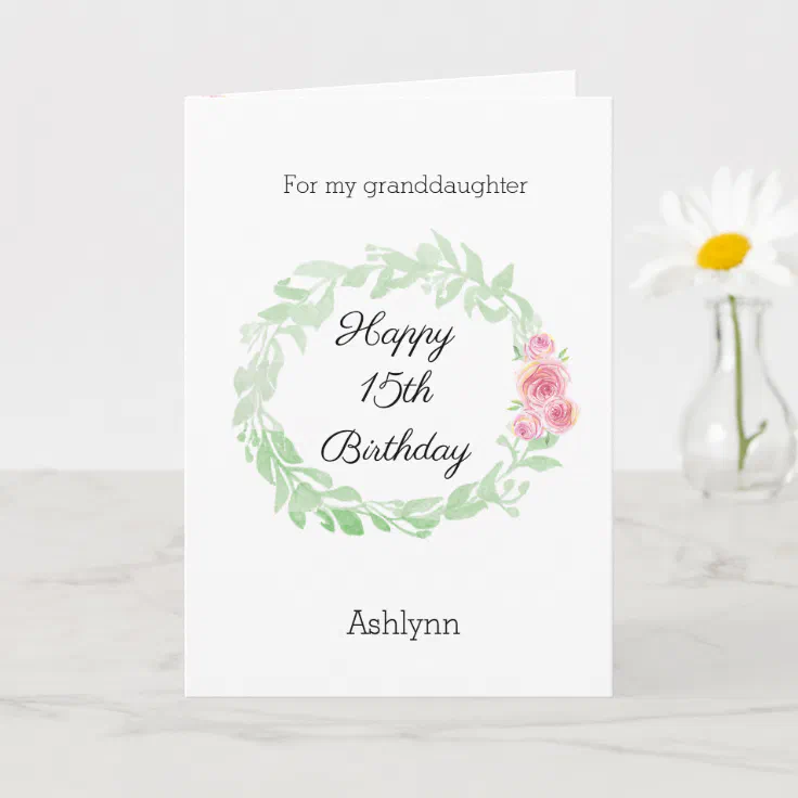 15th BIRTHDAY CARD Daughter Granddaughter Sister Teen Personalised Custom Design 