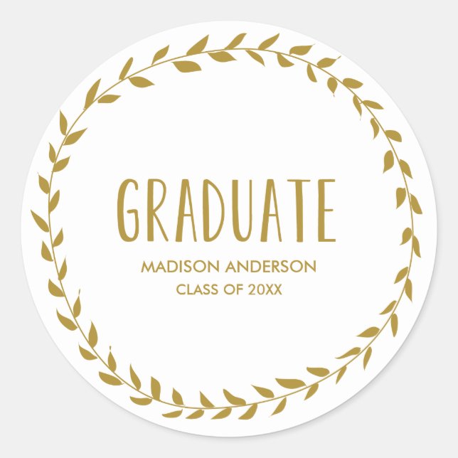 Laurel Border | Graduation Sticker (Front)