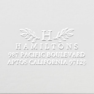 Laurel Branch Monogram Initial Return Address Embosser