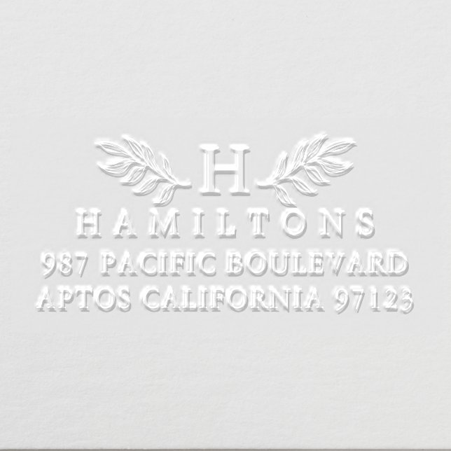 Laurel Branch Monogram Initial Return Address Embosser (Design)
