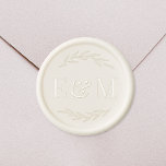 Laurel Branch Wedding Monogram Wax Seal Stamp<br><div class="desc">Custom-designed wedding wax seal stamp featuring classic style monogram with elegant rustic laurel wreath.</div>
