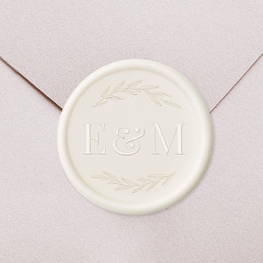Laurel Branch Wedding Monogram Wax Seal Stamp