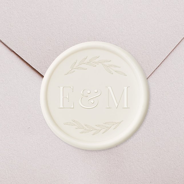 Laurel Branch Wedding Monogram Wax Seal Sticker (Creator Uploaded)