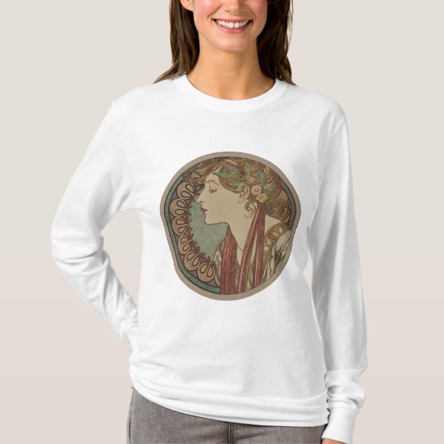 Laurel by Alphonse Mucha T-Shirt (Front)