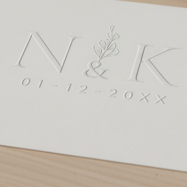 Laurel Elegant Minimalist Wedding Monogram Embosser (Creator Uploaded)