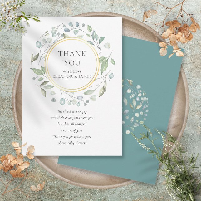 Laurel Garland Baby Shower Thank You Poem Card (Laurel Garland Baby Shower Thank You Poem)
