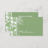 Laurel Green Hawaiian Tropical Hibiscus; Palm Business Card (Front/Back)