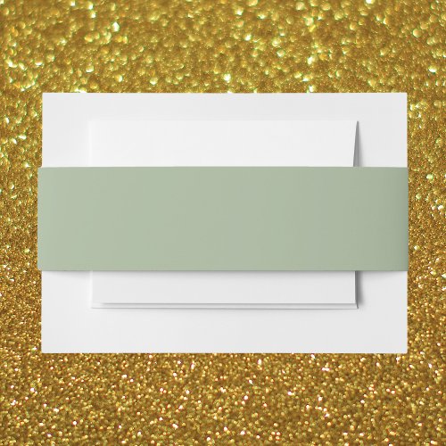 Laurel Green Solid Color Invitation Belly Band