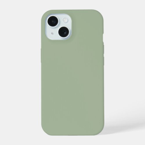 Laurel Green Solid Color iPhone 15 Case
