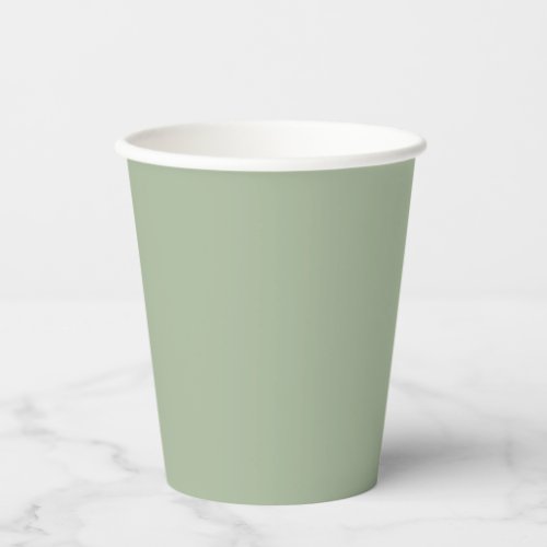 Laurel Green Solid Color Paper Cups