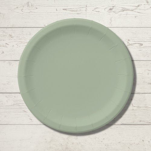 Laurel Green Solid Color Paper Plates