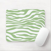 Laurel Green Zebra Stripes Animal Print Mouse Pad (With Mouse)