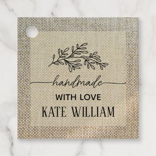 Laurel handmade with love Rustic Beige linen tag