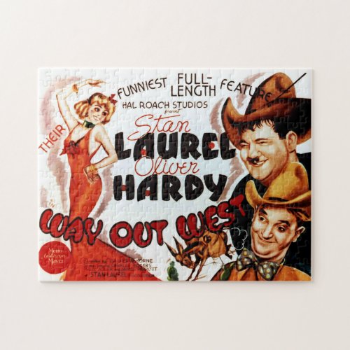 Laurel  Hardy Classic Film Poster Jigsaw Puzzle