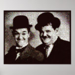 Laurel Hardy Stylized Screenprint Poster