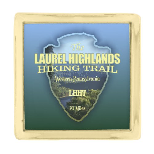 Laurel Highlands Hiking Trail arrowhead Gold Finish Lapel Pin