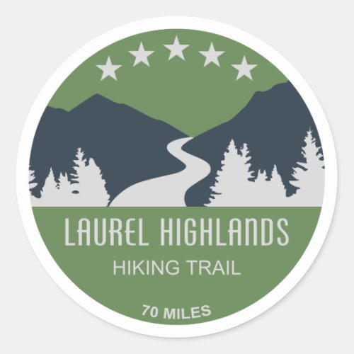 Laurel Highlands Hiking Trail Classic Round Sticker