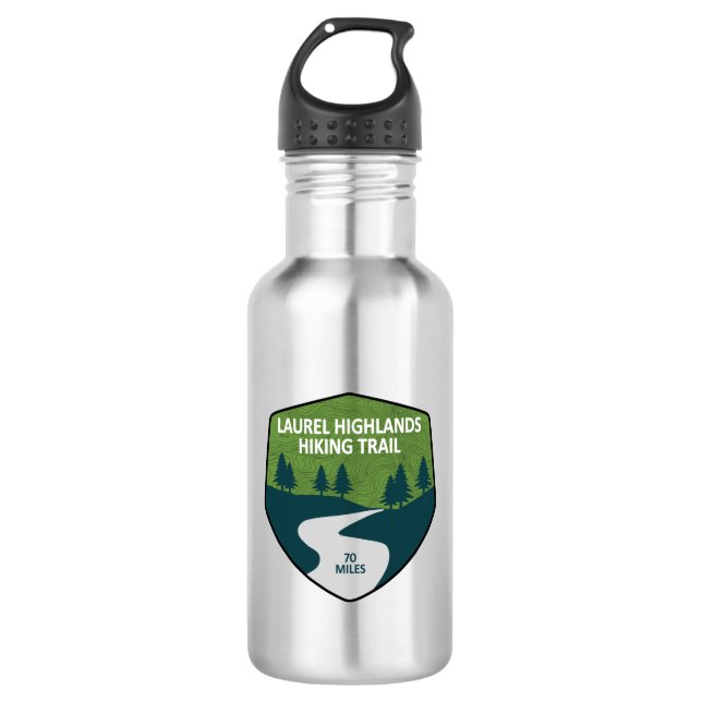 Laurel Highlands Hiking Trail Stainless Steel Water Bottle (Front)