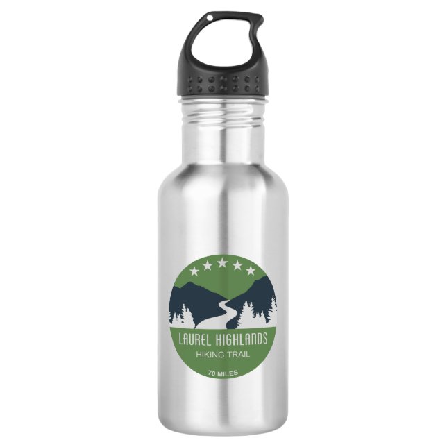 Laurel Highlands Hiking Trail Stainless Steel Water Bottle (Front)