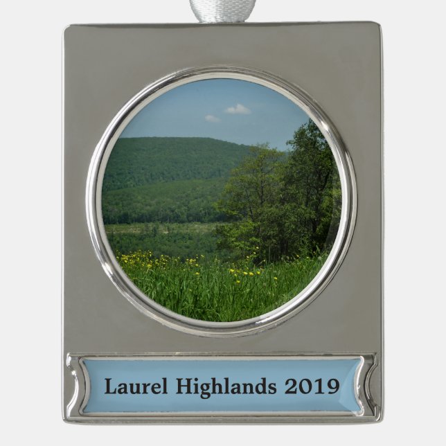 Laurel Highlands Pennsylvania Summer Photography Silver Plated Banner Ornament (Front)