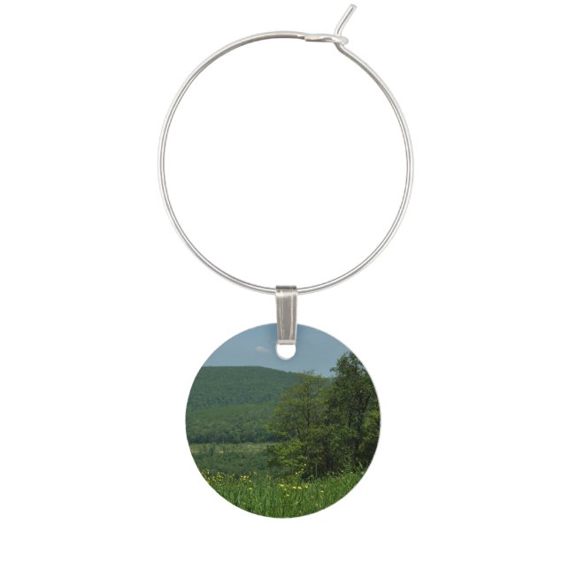 Laurel Highlands Pennsylvania Summer Photography Wine Glass Charm (Front)