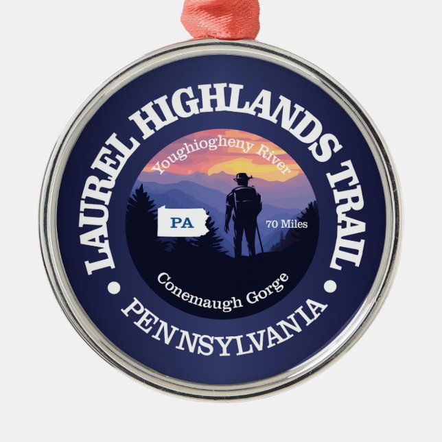 Laurel Highlands Trail (rd2) Metal Ornament (Front)