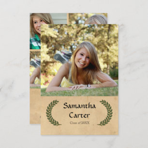 Laurel Leaf - 3x5 Graduation Announcement