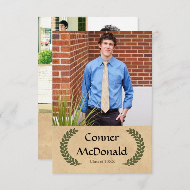 Laurel Leaf - 3x5 Graduation Announcement (Front/Back)