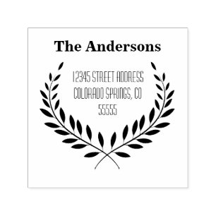 Laurel Leaf Address - Self-Inking Stamp