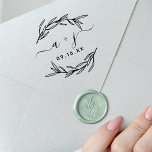Laurel Leaf Couples Monogram Save The Date Rubber Stamp<br><div class="desc">Couples monograms beautifully script calligraphy with wedding date wrapped in laurel leaf wreath rubber stamp.</div>