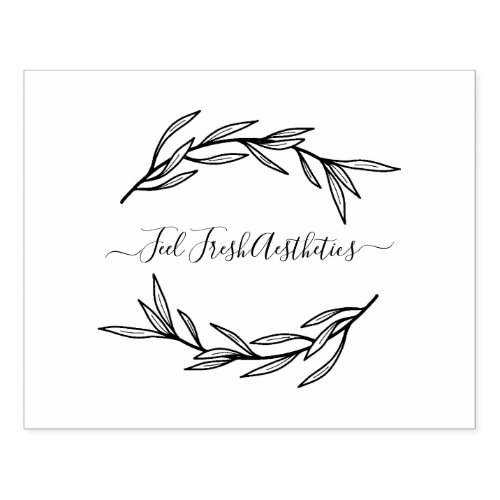 Laurel Leaf Create Your Own Handmade Name Rubber Stamp