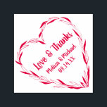Laurel Leaf Heart Wreath | Wedding Thank You Self-inking Stamp<br><div class="desc">Hand drawing Heart Shaped Laurel Leaf Wreath | Wedding. The leaves are mixed with solid and outlined. Customize three lines of text. A perfect addition to use for your Wedding whether it's for your Wedding Day favor bags or tag or to use on your Wedding Thank You Envelopes.</div>