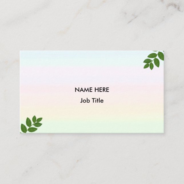 Laurel Leaves on Pastel Colors Business Card (Front)